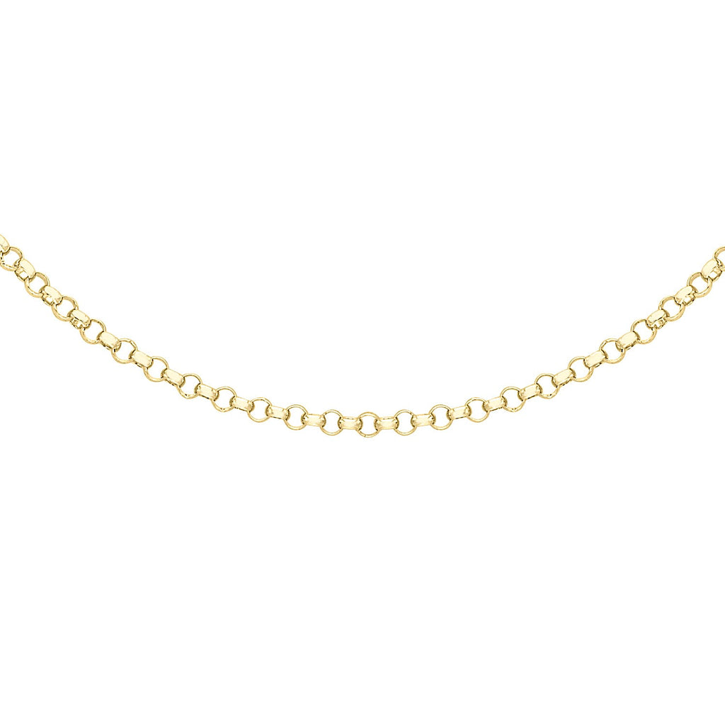 9K Yellow Gold High Finish Round Belcher Chain 20 Inch, 2.9 grams