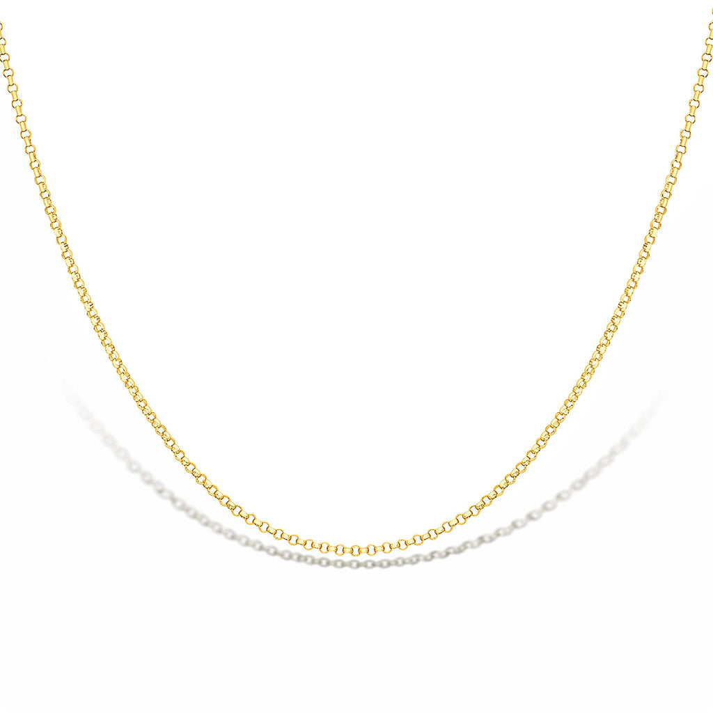 9K Yellow Gold High Finish Round Belcher Chain 20 Inch, 2.9 grams