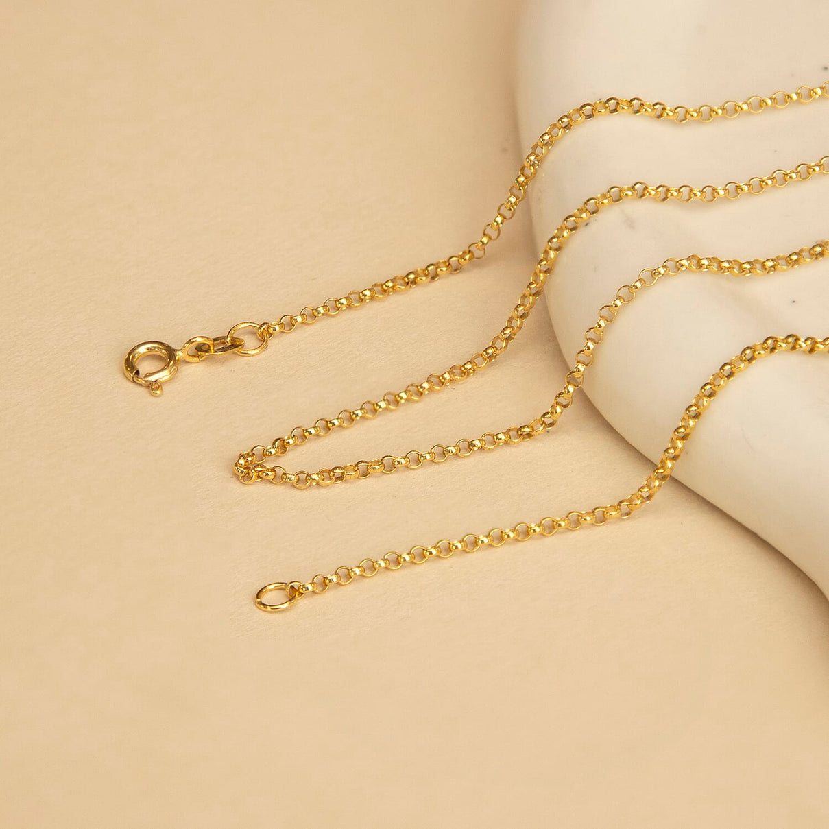 9K Yellow Gold High Finish Round Belcher Chain 20 Inch 2.9 grams 6093085 5