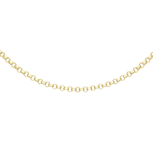 9K Yellow Gold High Finish Round Belcher Chain 22 Inch, 3.2 grams