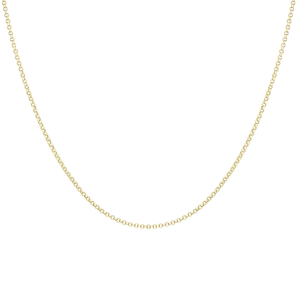 9K Yellow Gold High Finish Round Belcher Chain 24 Inch, 3.5 grams