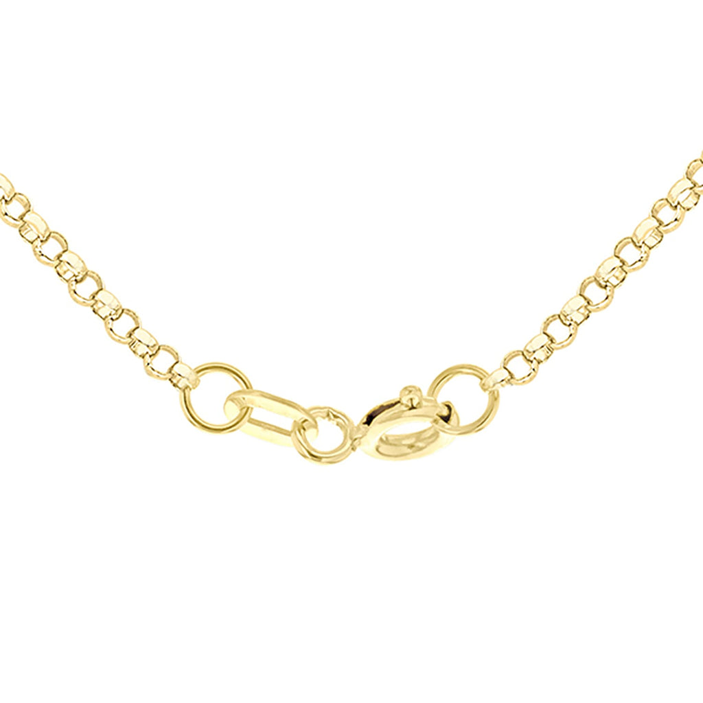 9K Yellow Gold High Finish Round Belcher Chain 24 Inch, 3.5 grams