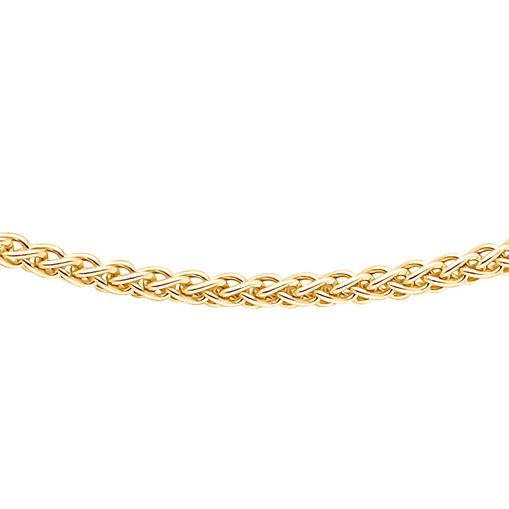 9K Yellow Gold High Finish Spiga Chain 22 Inch, 2.9 grams