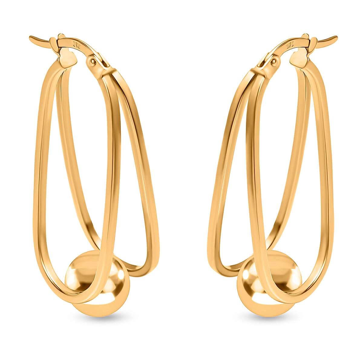 9K Yellow Gold Hinged Hoop Earrings 7674282 0