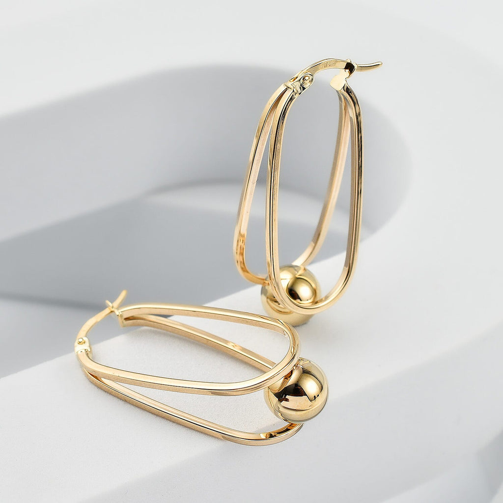 9K Yellow Gold Hinged Hoop Earrings