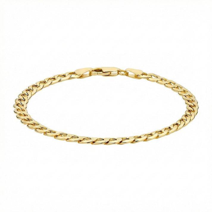 9K Yellow Gold Hollow 6 Sided Curb Chain Bracelet 7.5 Inch 7078119 1