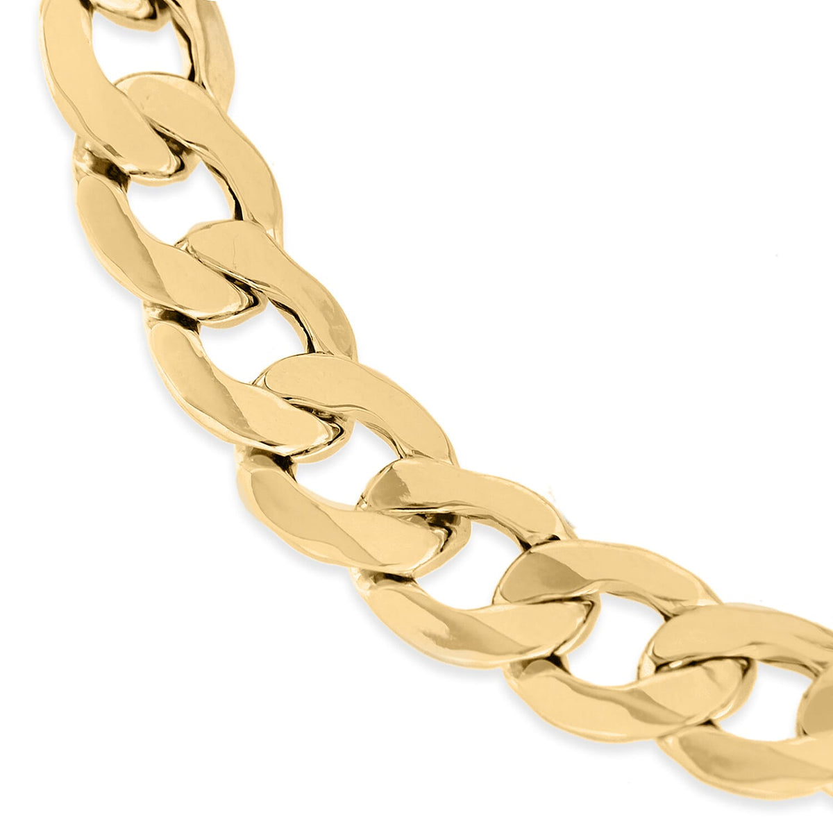 9K Yellow Gold Hollow 6-Sided Curb Chain Bracelet 8.5 Inch 7254646 1