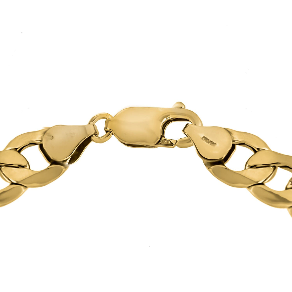 9K Yellow Gold Hollow 6-Sided Curb Chain Bracelet 8.5 Inch 7254646 2