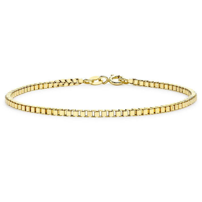 9K Yellow Gold Hollow Box Bracelet 7.5 Inch 7193421 1