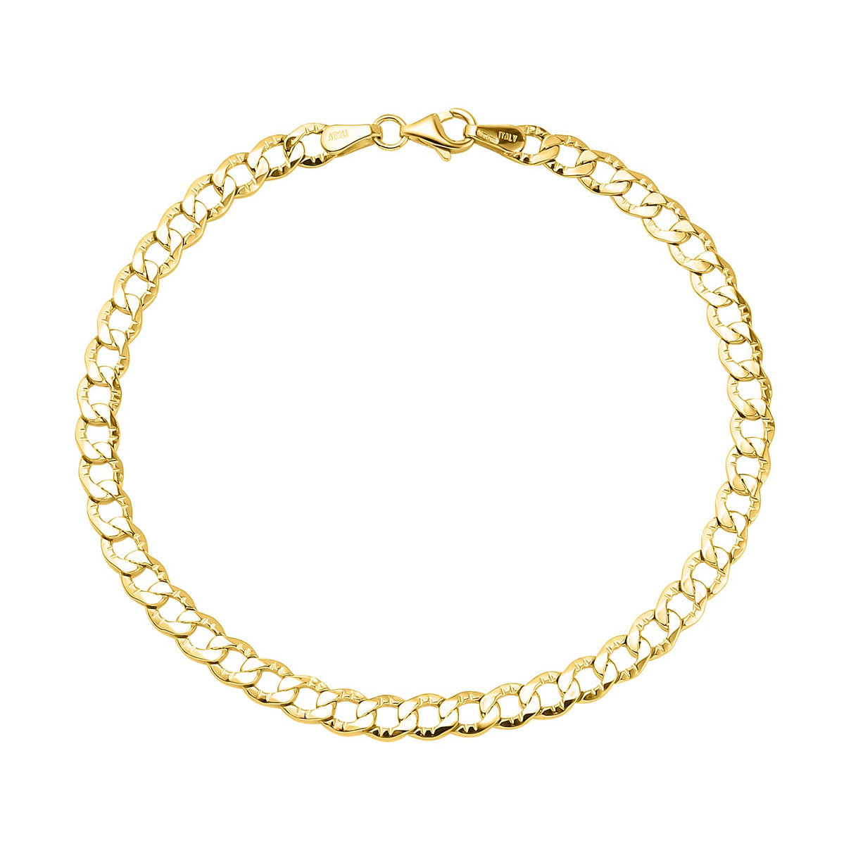 9K Yellow Gold Hollow Curb Bracelet Size - 7.5 inches 8898489 0