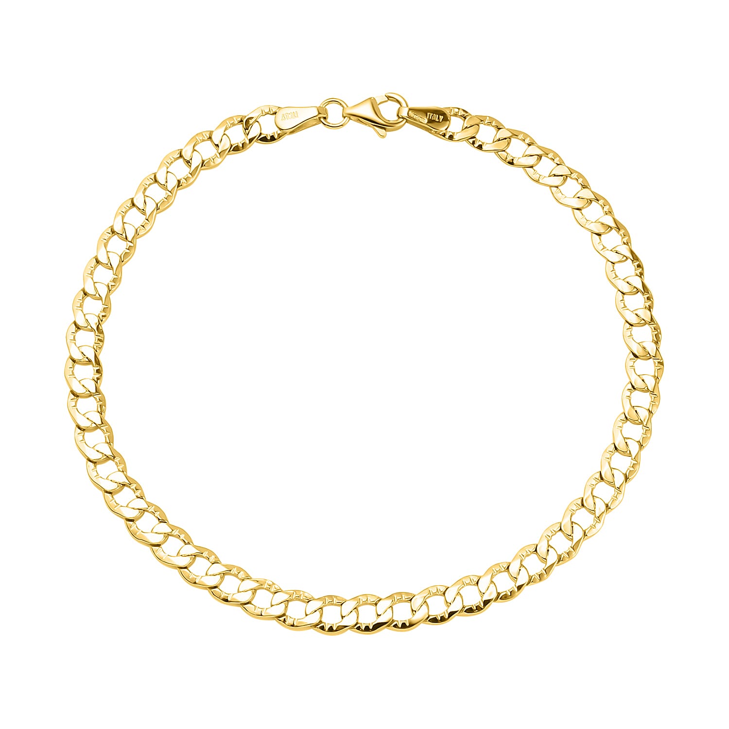 9K Yellow Gold Hollow Curb Bracelet Size - 7.5 inches 8898489 0