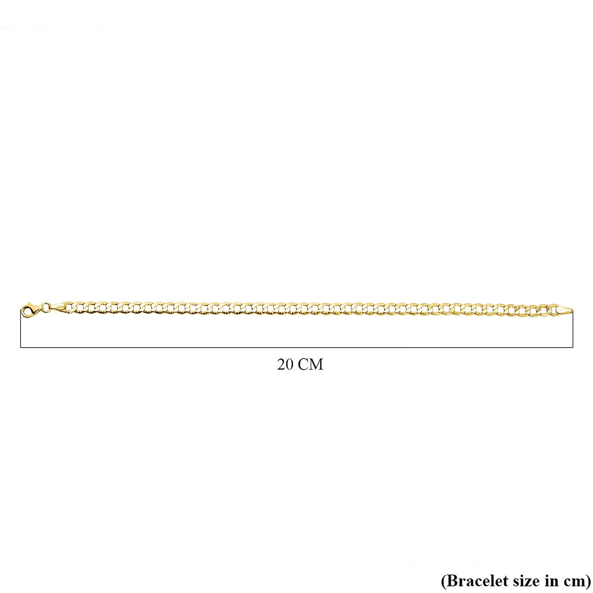 9K Yellow Gold Hollow Curb Bracelet Size - 7.5 inches 8898489 4
