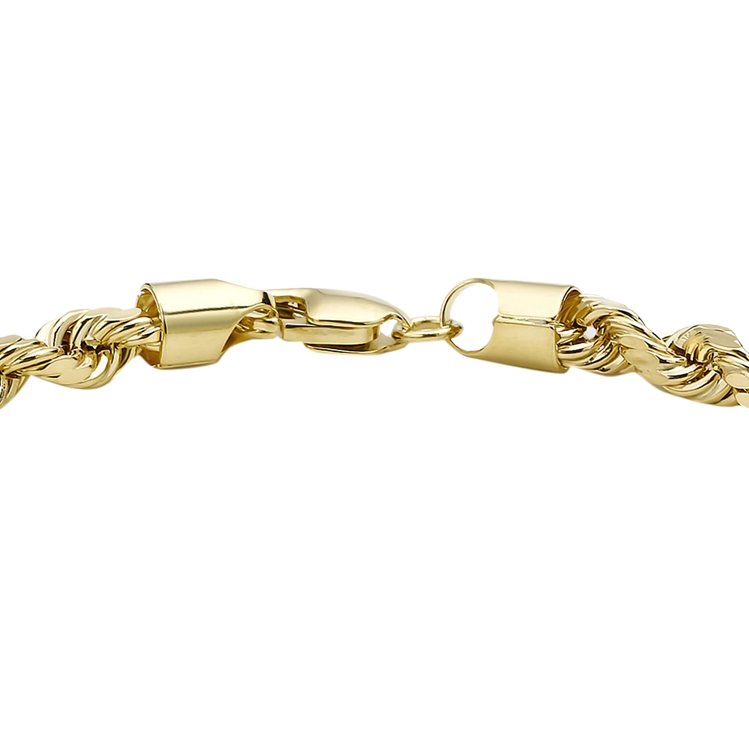 9K Yellow Gold Hollow Diamond Cut Rope Bracelet 7.5 Inch 7078132 3