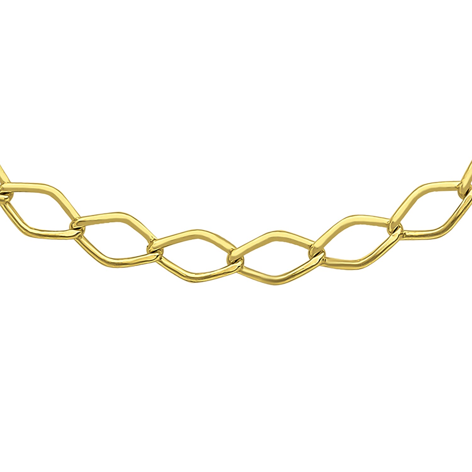 9K Yellow Gold Hollow Diamond Link Curb Chain 18 Inch 7190371 0