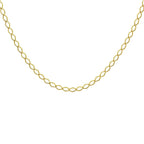 9K Yellow Gold Diamond Link Curb Chain (18 Inch)