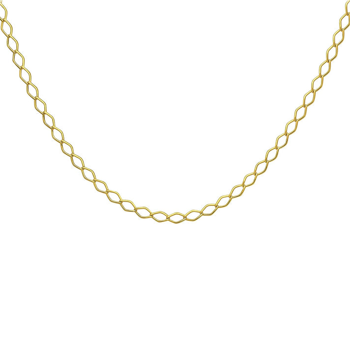 9K Yellow Gold Hollow Diamond Link Curb Chain 18 Inch 7190371 2