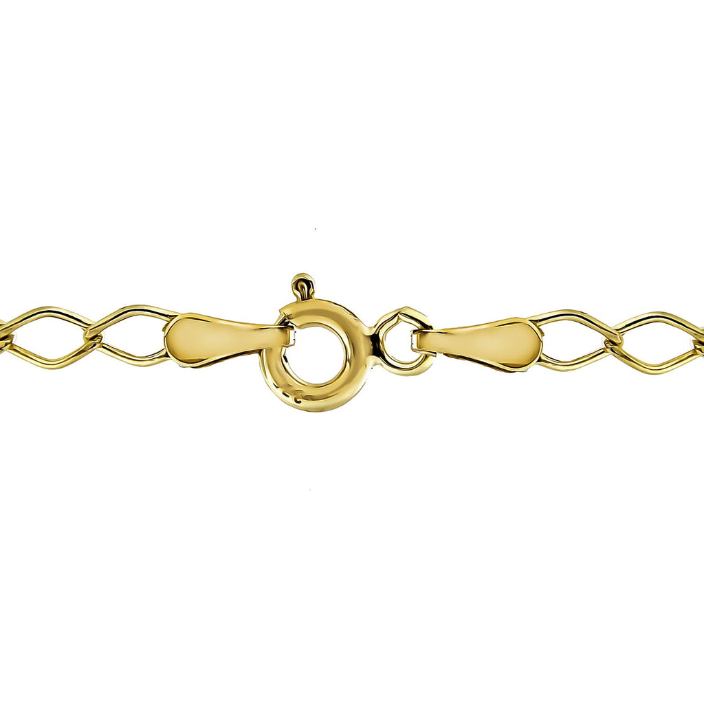 9K Yellow Gold Diamond Link Curb Chain (18 Inch)