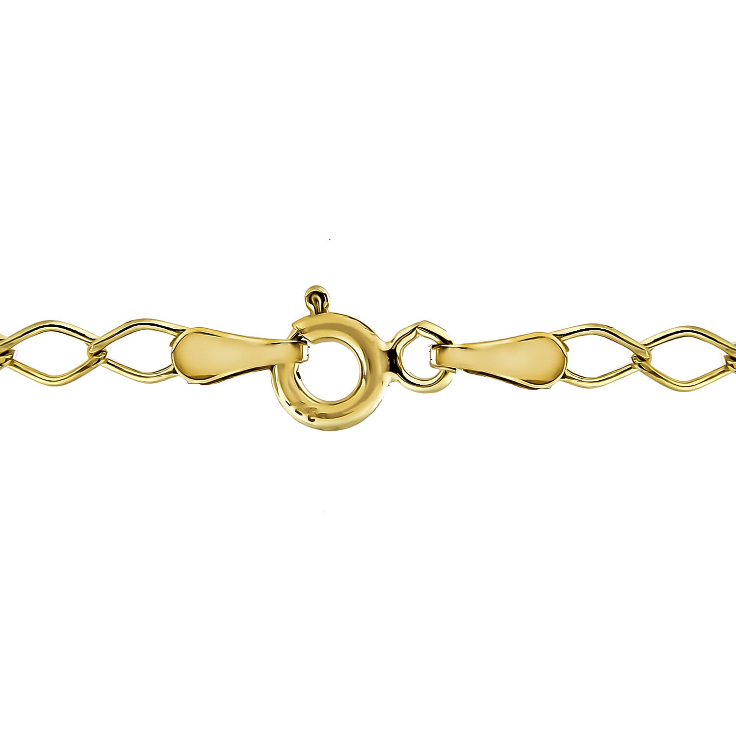 9K Yellow Gold Hollow Diamond Link Curb Chain 18 Inch 7190371 2
