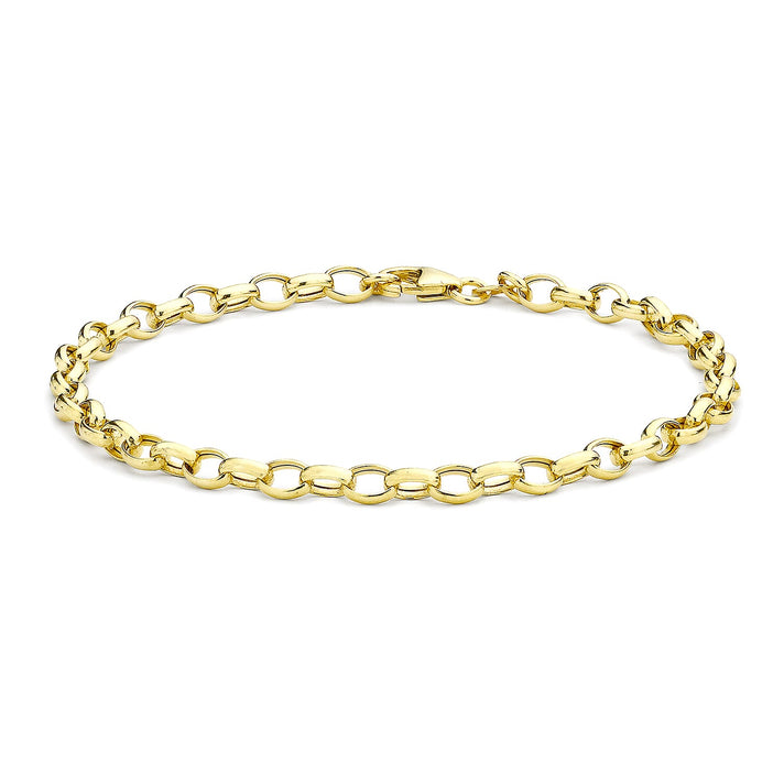 9K Yellow Gold Hollow Oval Belcher Bracelet 7.5 Inch 7078122 1