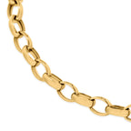 9K Yellow Gold Hollow Oval Belcher Bracelet 7.5 Inch