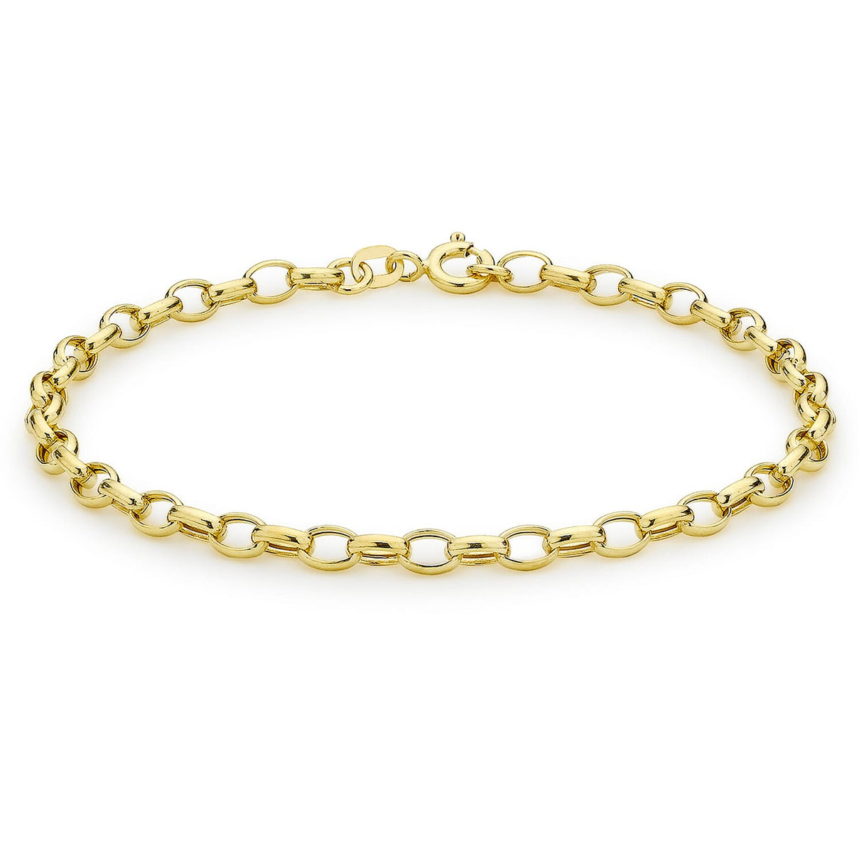 9K Yellow Gold Hollow Oval Belcher Bracelet 7.5 Inch 7193408 0