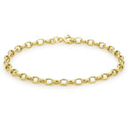 9K Yellow Gold Hollow Oval Belcher Bracelet 7.5 Inch