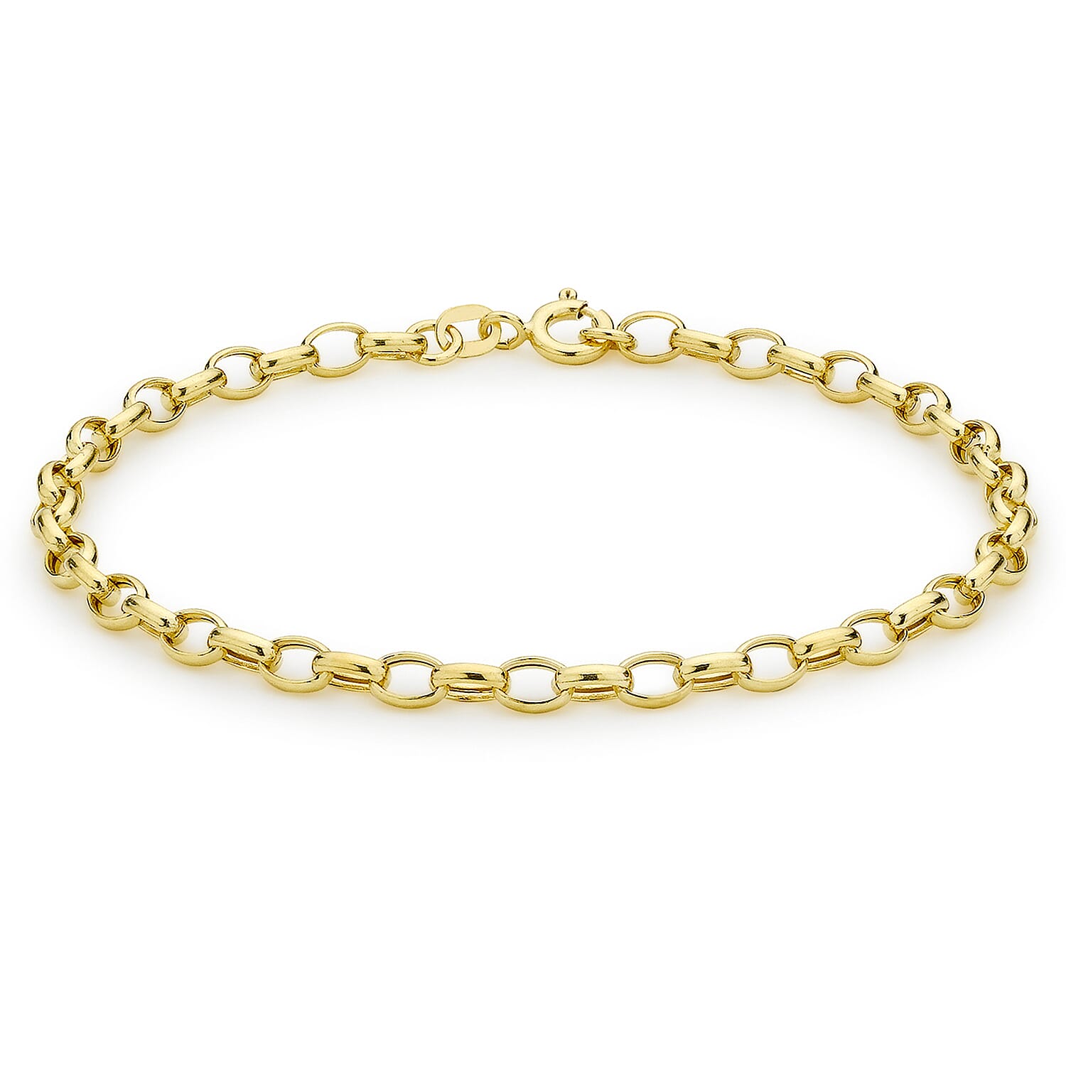 9K Yellow Gold Hollow Oval Belcher Bracelet 7.5 Inch 7193408 0