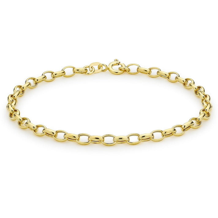 9K Yellow Gold Hollow Oval Belcher Bracelet 7.5 Inch 7193408 1