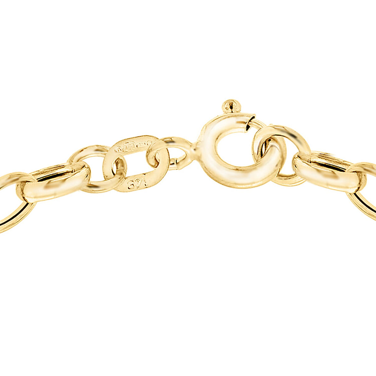 9K Yellow Gold Hollow Oval Belcher Bracelet 7.5 Inch 7193408 2