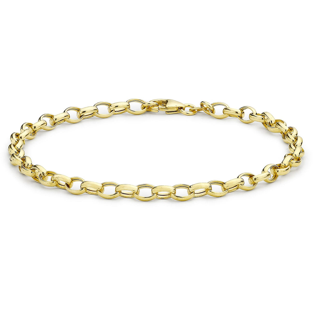 9K Yellow Gold Hollow Oval Belcher Bracelet 7 Inch 7193127 0