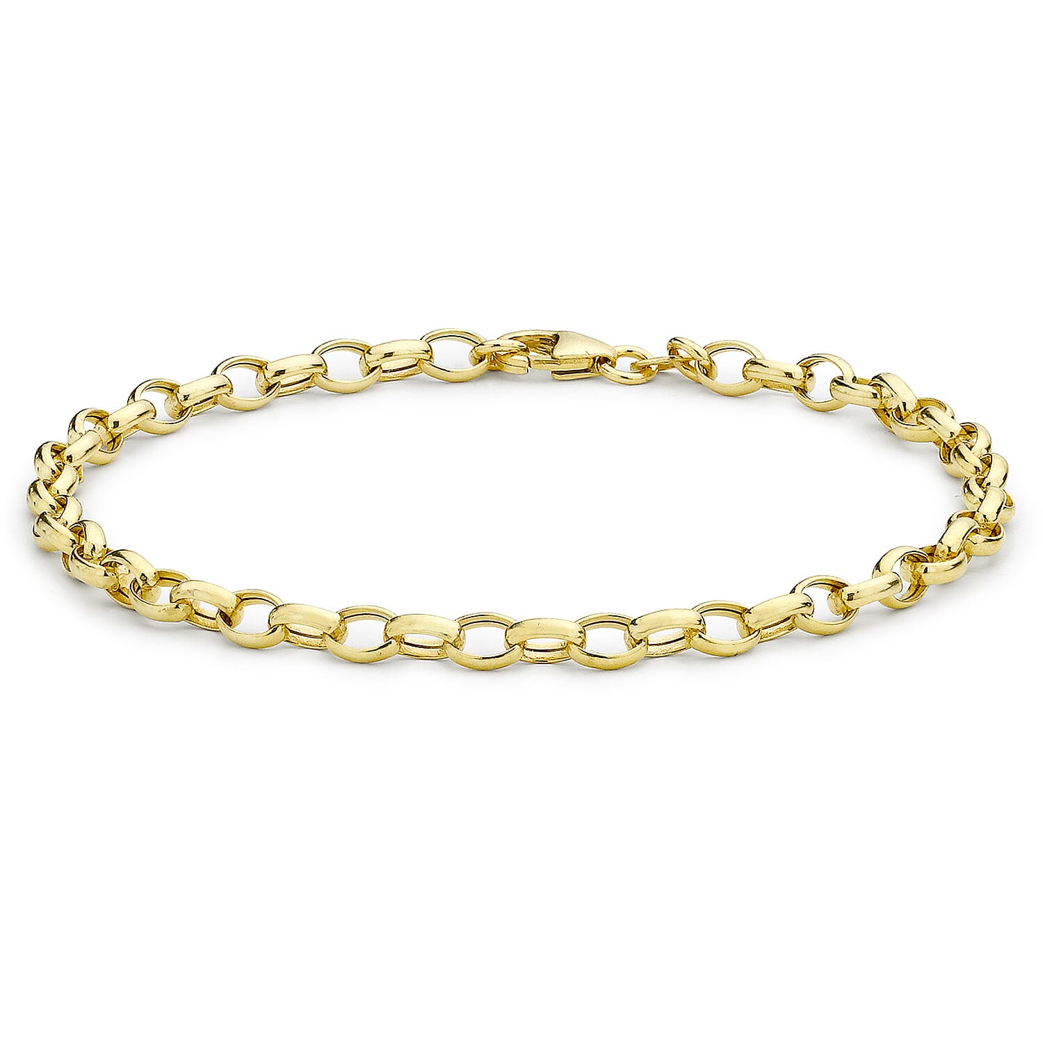 9K Yellow Gold Hollow Oval Belcher Bracelet 7 Inch 7193127 0