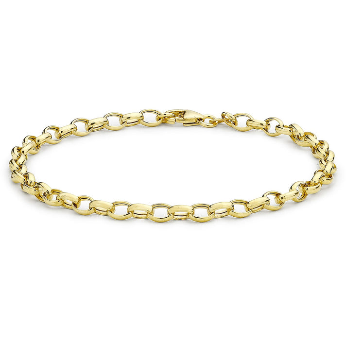 9K Yellow Gold Hollow Oval Belcher Bracelet 7 Inch 7193127 1