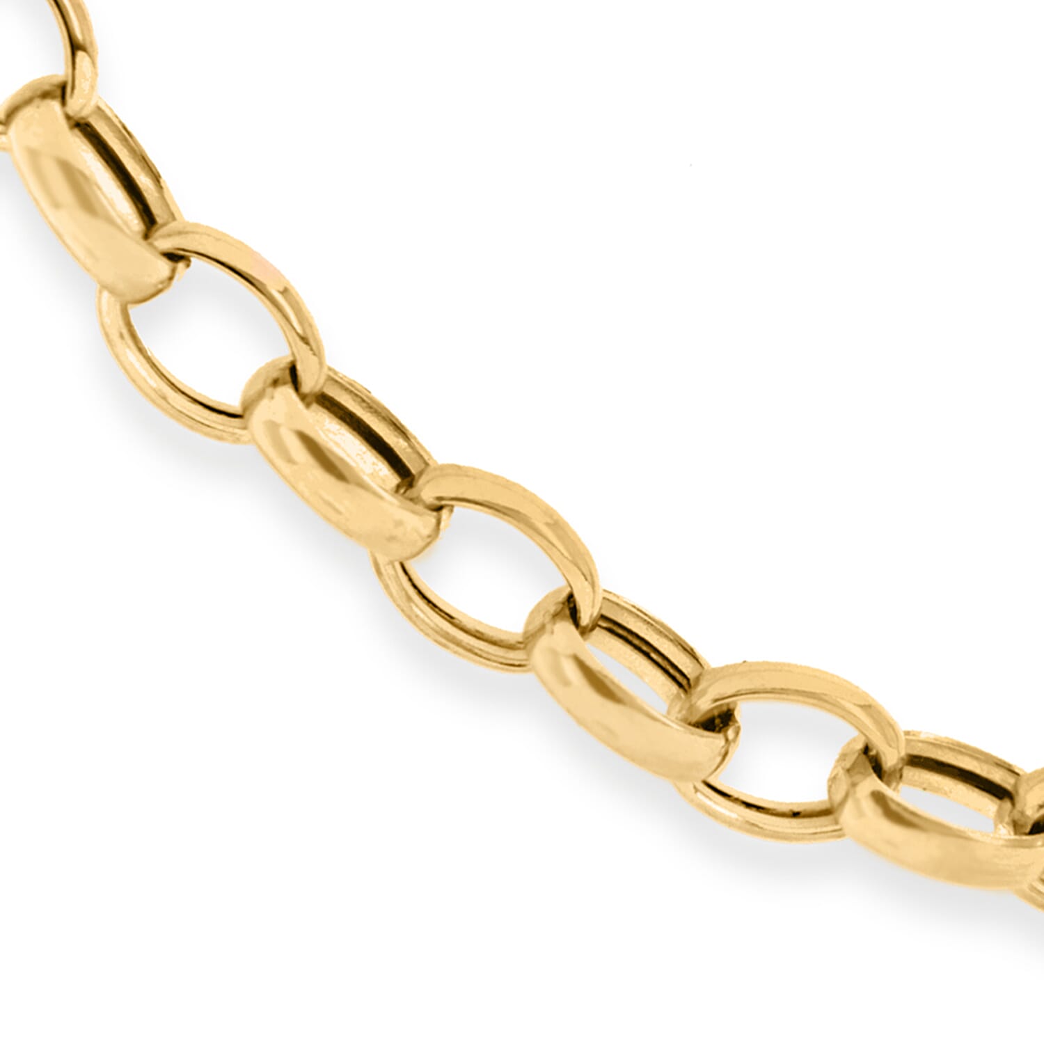9K Yellow Gold Hollow Oval Belcher Bracelet 7 Inch 7193127 1