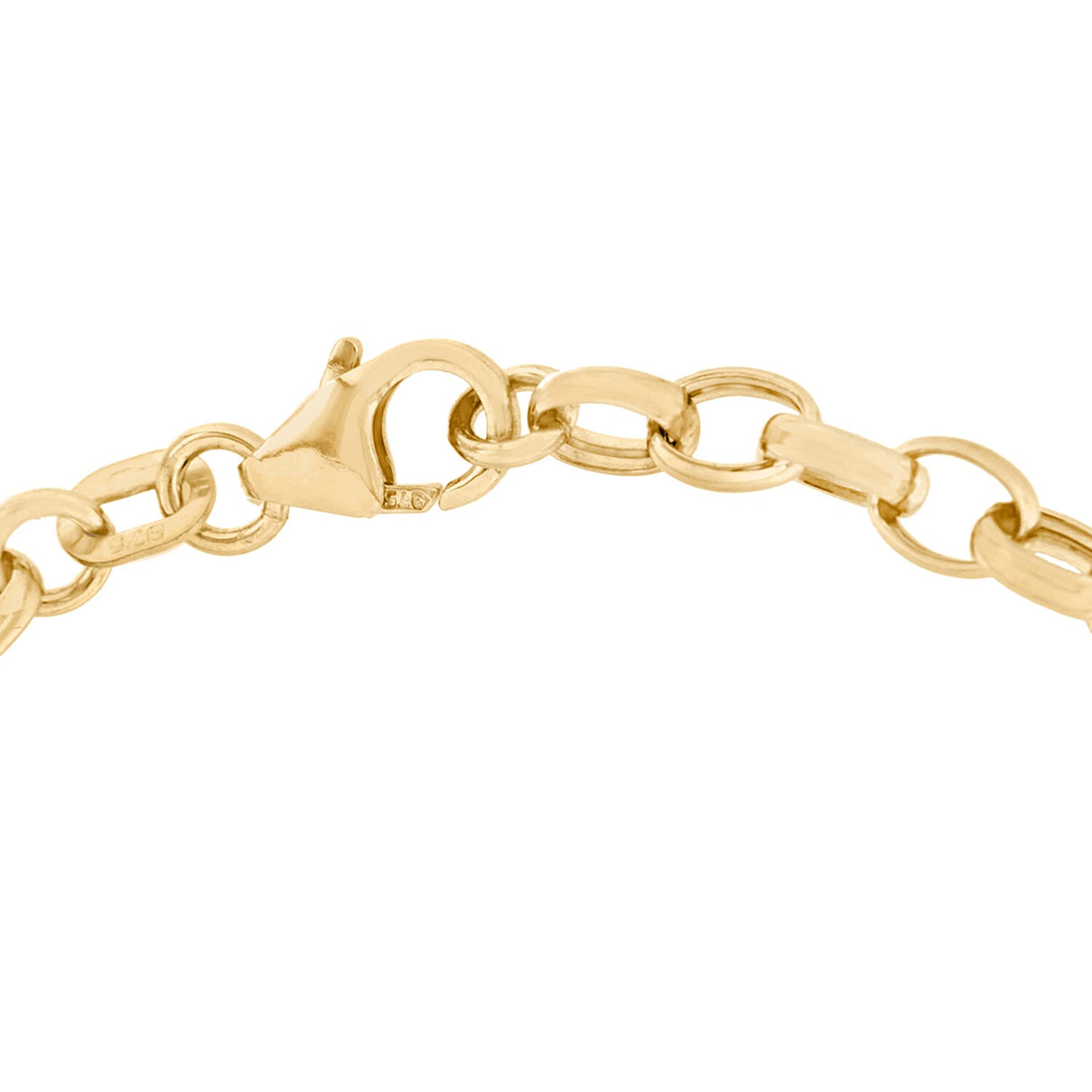 9K Yellow Gold Hollow Oval Belcher Bracelet 7 Inch 7193127 2