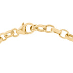 9K Yellow Gold Hollow Oval Belcher Bracelet 7 Inch
