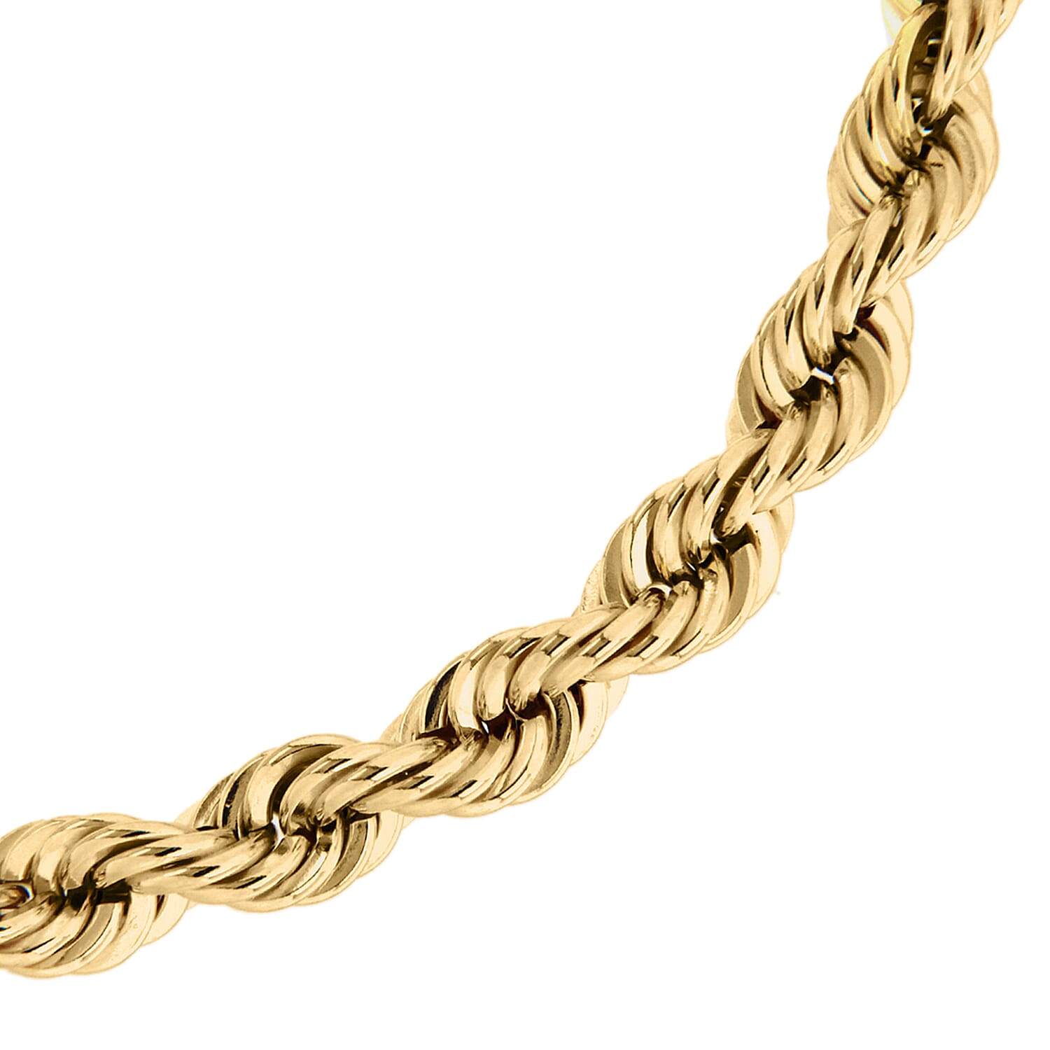 9K Yellow Gold Hollow Rope Chain Bracelet 7 Inch 7078112 1