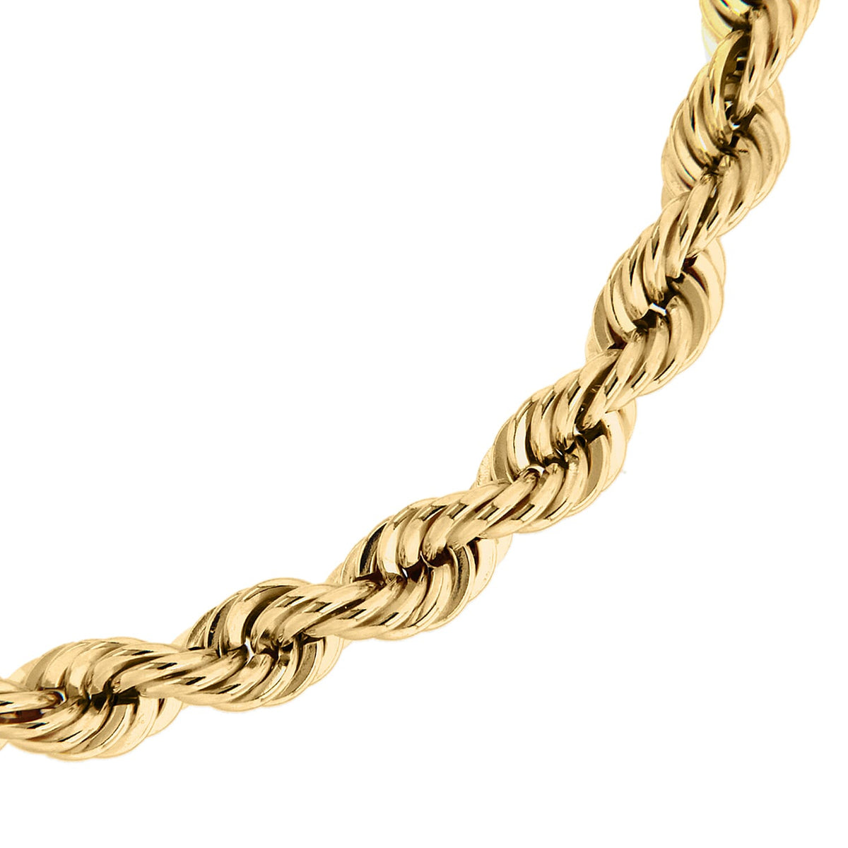 9K Yellow Gold Hollow Rope Chain Bracelet 7 Inch 7078113 1