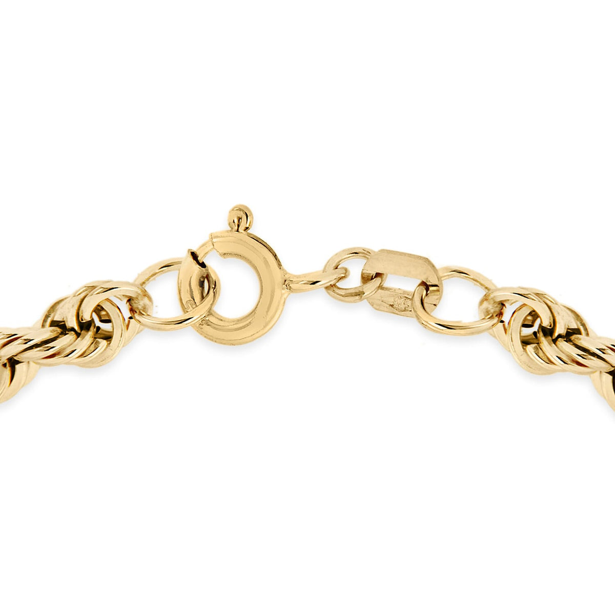 9K Yellow Gold Hollow Rope Chain Bracelet 7 Inch 7078113 2