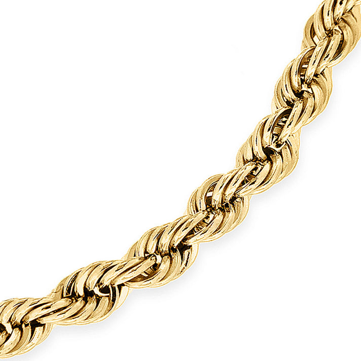 9K Yellow Gold Hollow Rope Chain Bracelet 7 Inch 7193062 2
