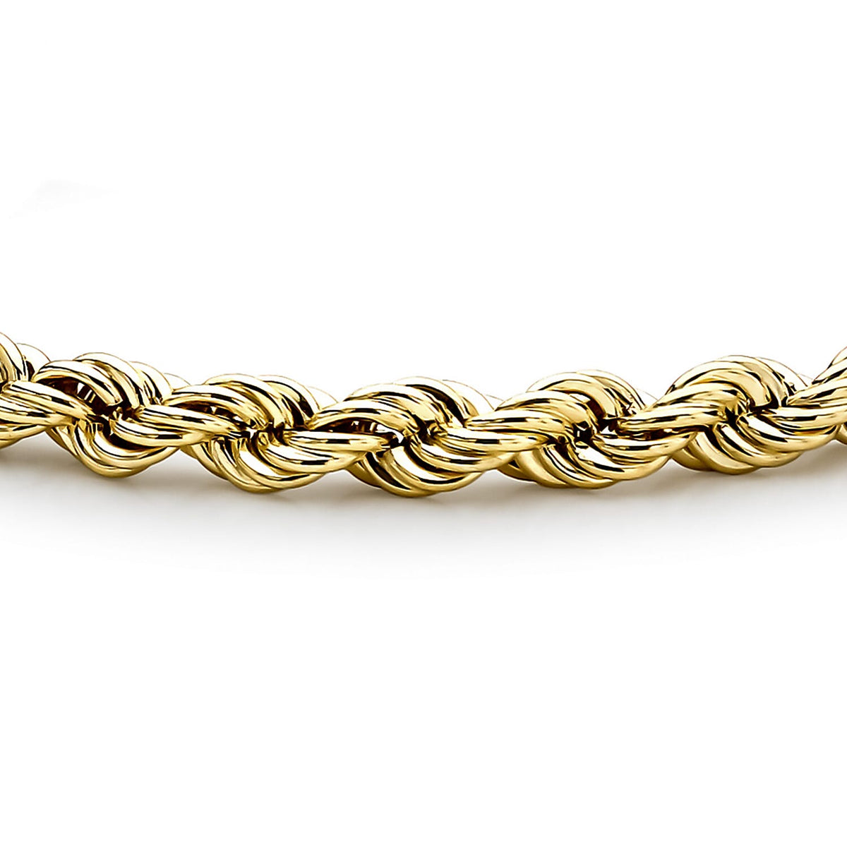 9K Yellow Gold Hollow Rope Chain Bracelet 7 Inch 7254640 1