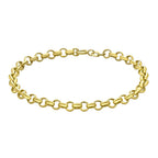 9K Yellow Gold Hollow Round Belcher Bracelet 7 Inch, 2.6 grams