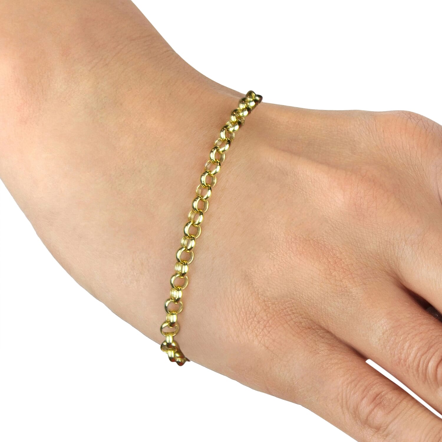 9K Yellow Gold Hollow Round Belcher Bracelet 7 Inch 2.6 grams 6093020 1