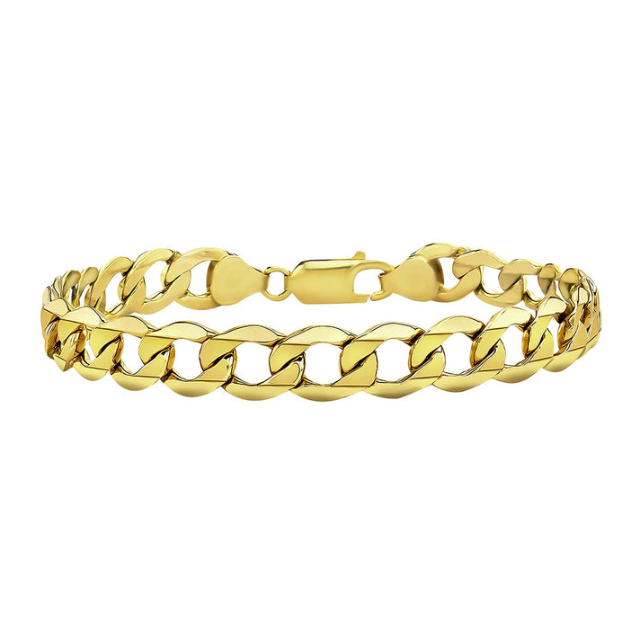 9K Yellow Gold Hollow 6 Sided Curb Chain Bracelet 7.5 Inch 6.9 grams 6093031 1
