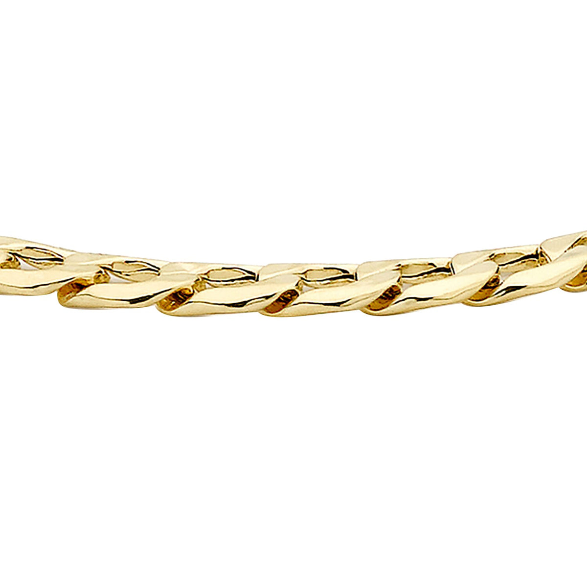 9K Yellow Gold Hollow 6 Sided Curb Chain Bracelet 8.5 Inch 7078120 1