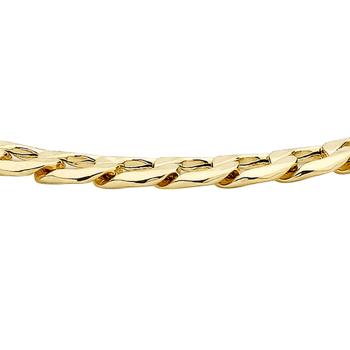 9K Yellow Gold Hollow 6 Sided Curb Chain Bracelet 8.5 Inch 7078120 2