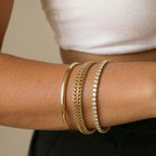 9K Yellow Gold Hollow Woven Curb Bracelet 7.5 Inch