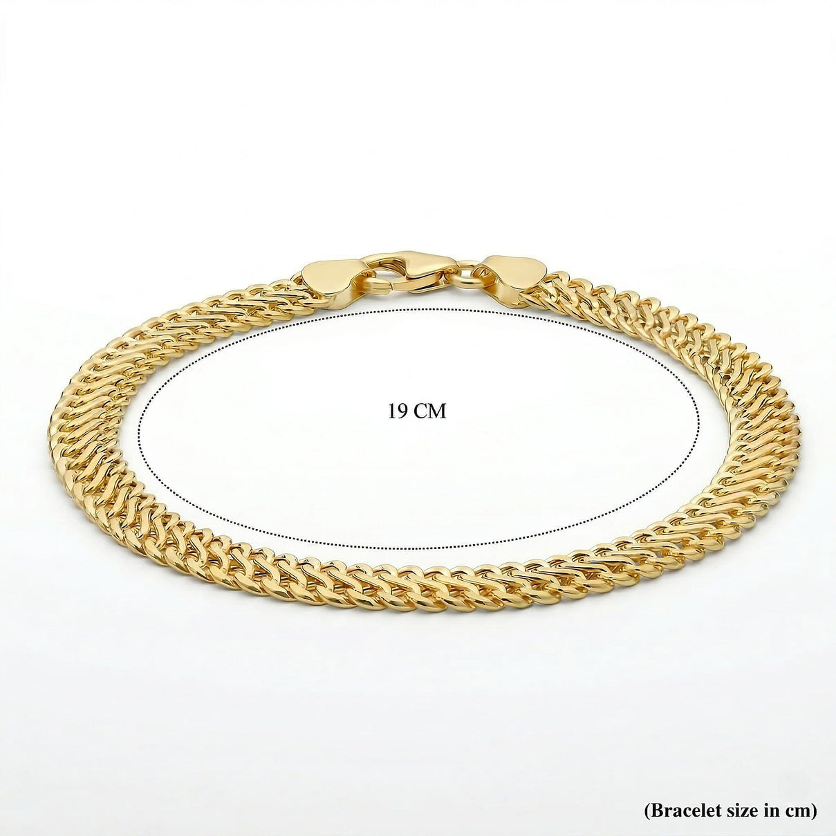 9K Yellow Gold Hollow Woven Curb Bracelet 7.5 Inch 8894663 7