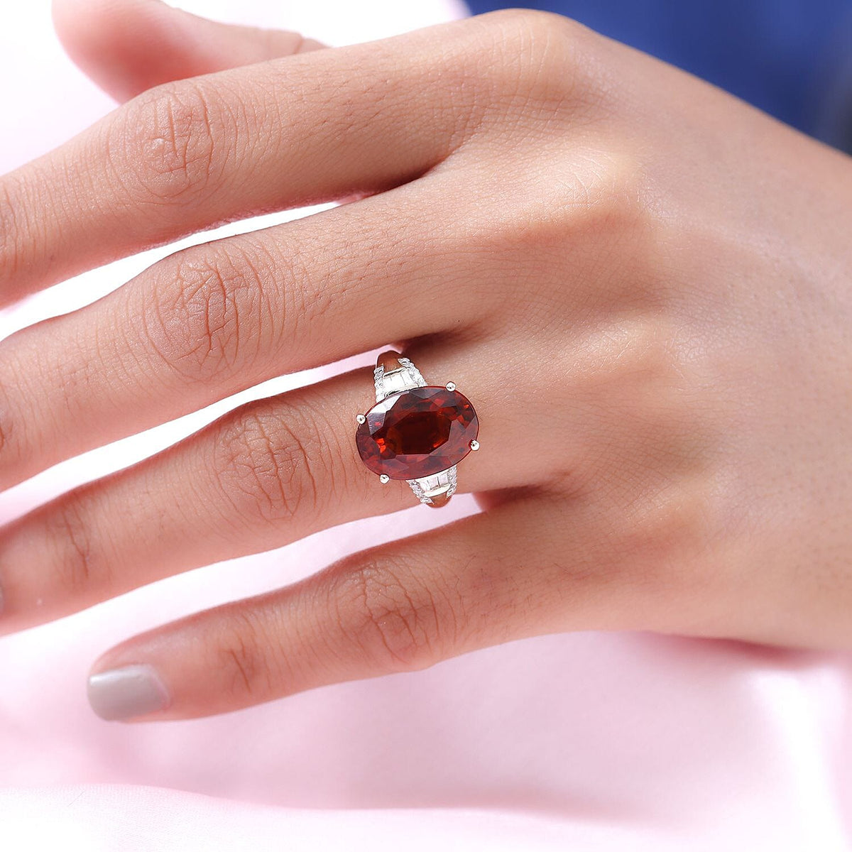 9K Yellow Gold Natural Ceylon Honey Garnet and Diamond Ring 7.59 Ct. 7080868 5