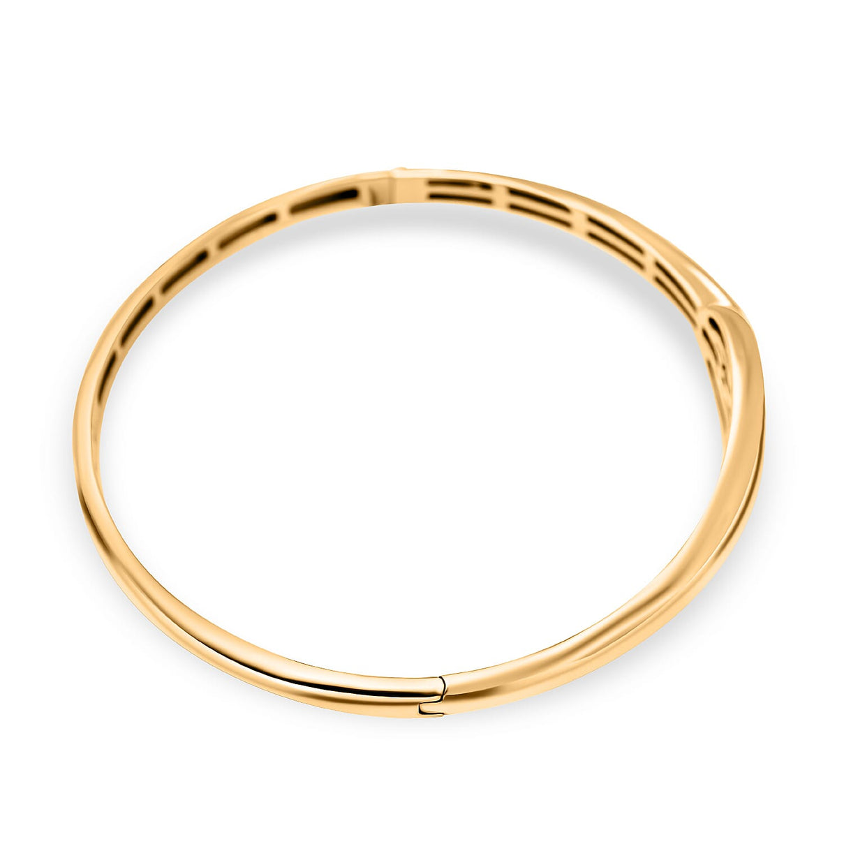 Hatton Garden Closeout - 9K Yellow Gold Hook Knot Openable Hinged Bangle (Size - 7) 7667950 4