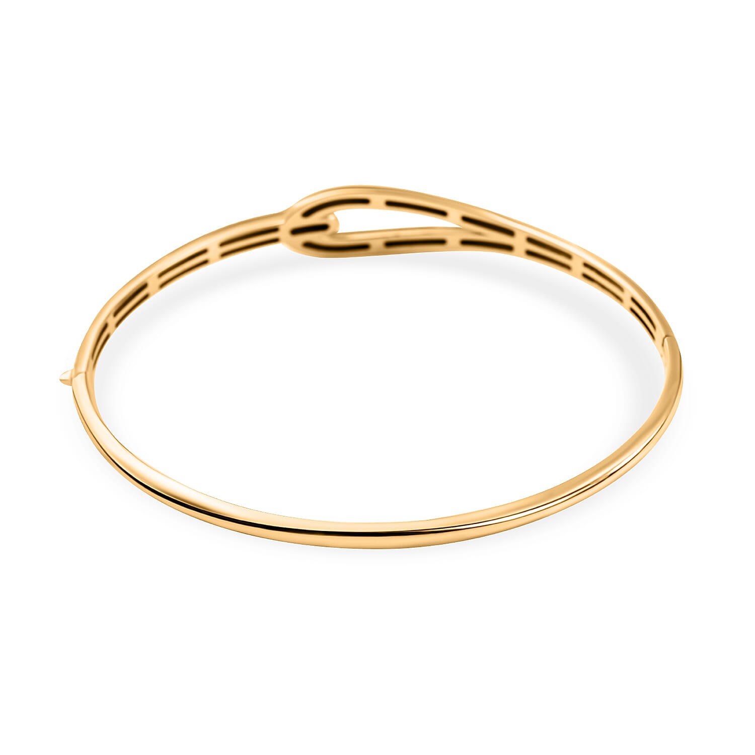 Hatton Garden Closeout - 9K Yellow Gold Hook Knot Openable Hinged Bangle (Size - 7) 7667950 5